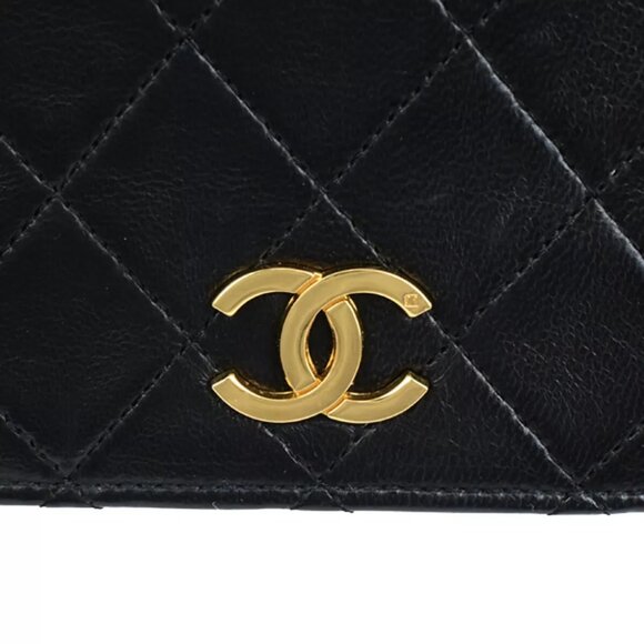 CHANEL CC Mini Matelasse Full Flap Chain Shoulder Bag Leather Black GHW 660RK817 - Picture 6 of 14